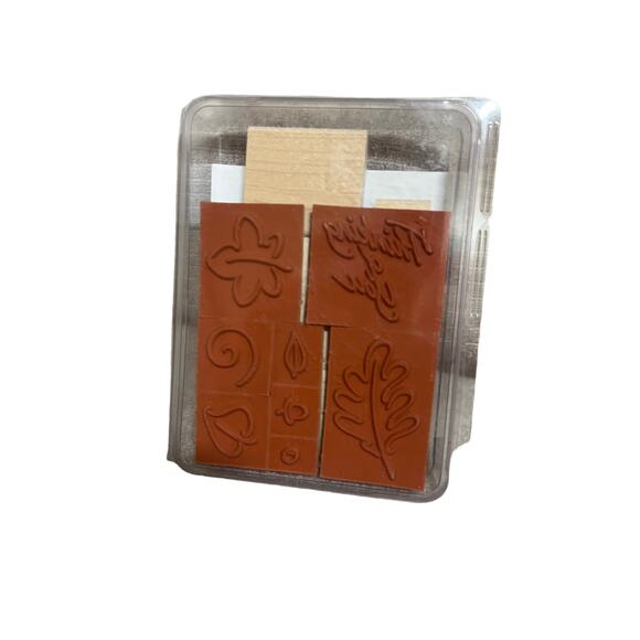 Stampin Up 2001 Festive Fall Thinking of you set of 8 wood mount stamp set - Picture 2 of 2
